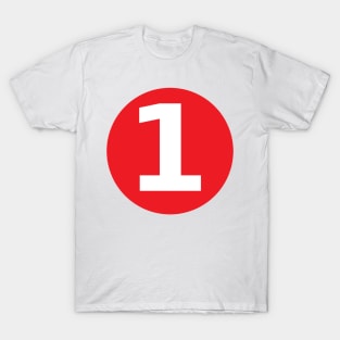 Number 1 Big Red Dot Letters & Numbers T-Shirt